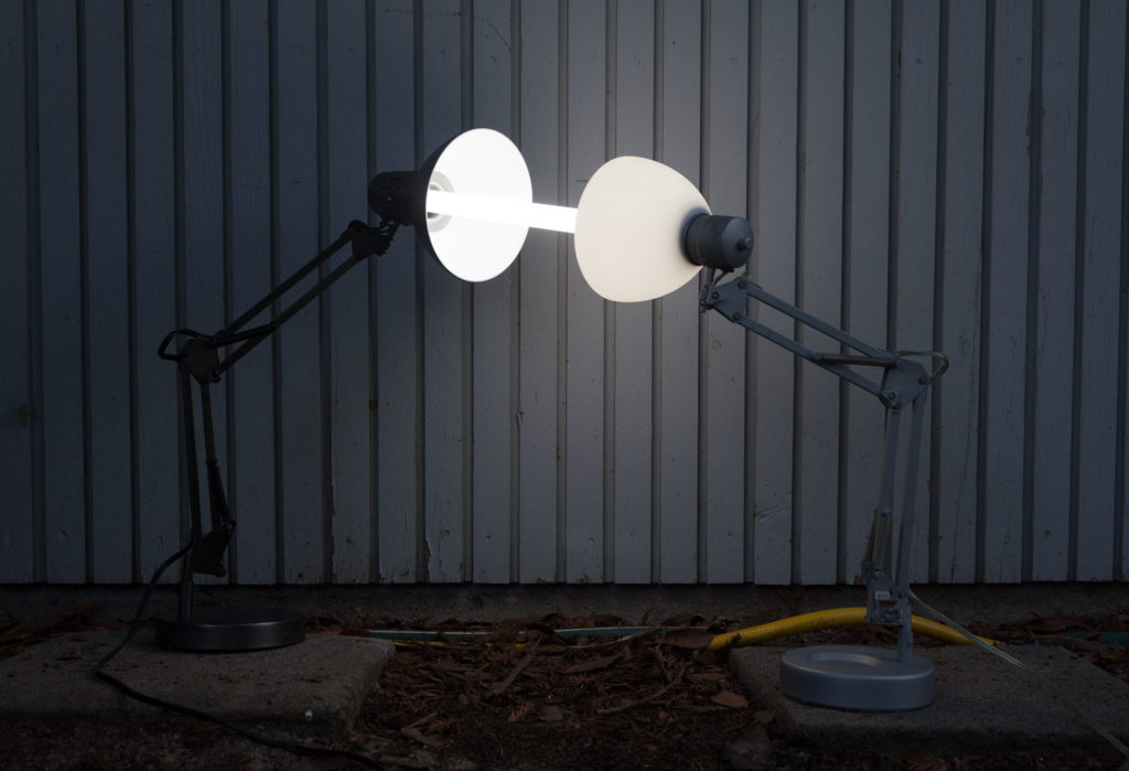 replica of relume lamp with light bulb on