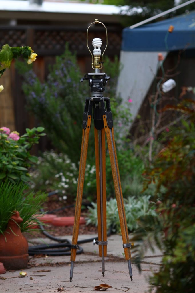 completed tripod lamp without lampshade