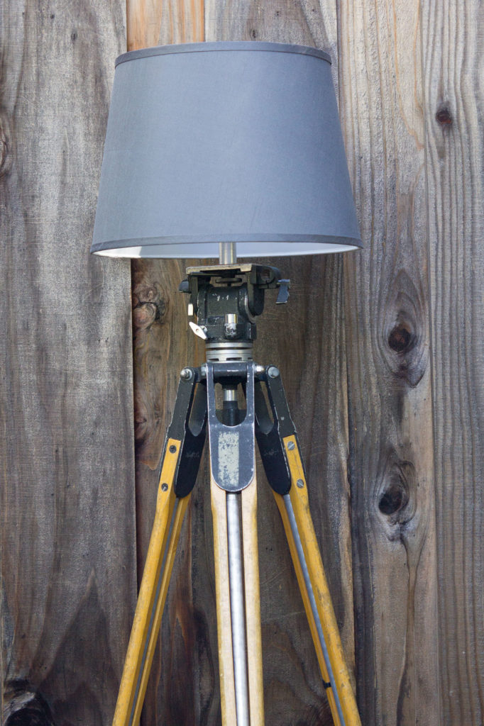 completed tripod lamp with lampshade